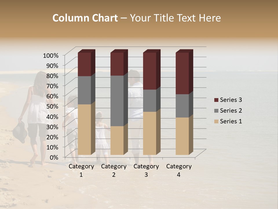 A Family Walking On The Beach Holding Hands PowerPoint Template