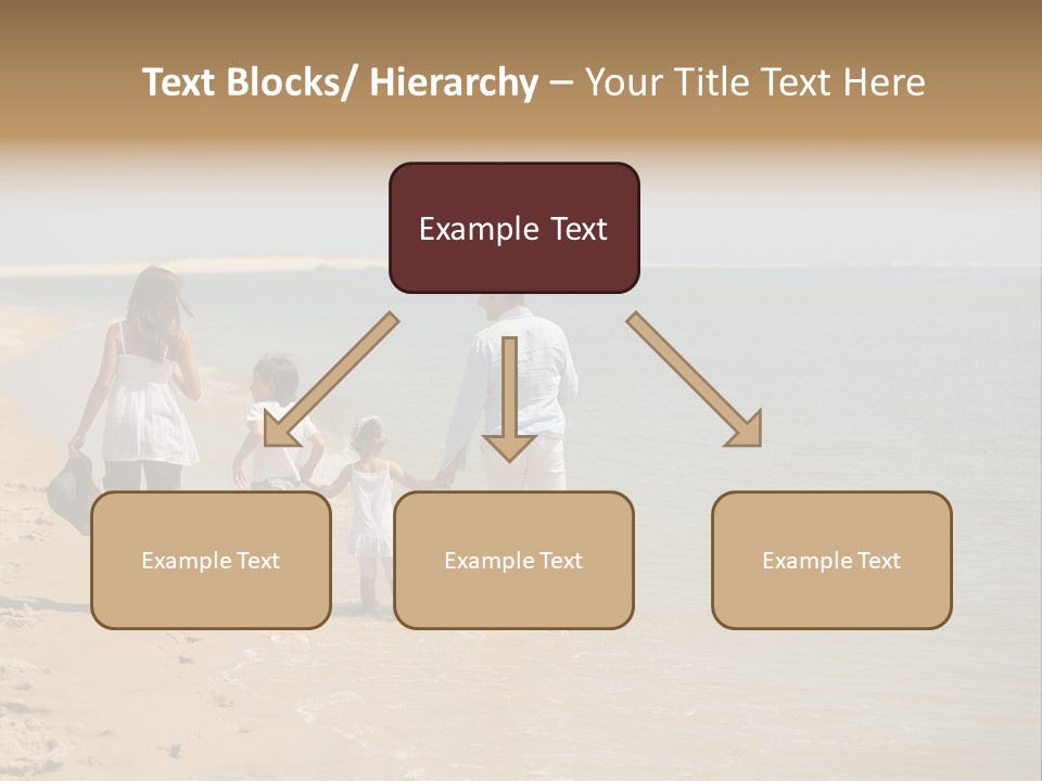 A Family Walking On The Beach Holding Hands PowerPoint Template