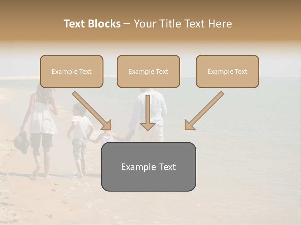 A Family Walking On The Beach Holding Hands PowerPoint Template