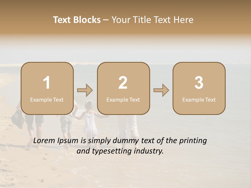 A Family Walking On The Beach Holding Hands PowerPoint Template