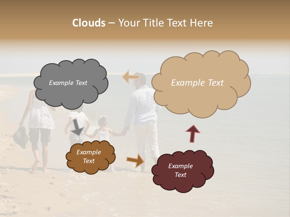 A Family Walking On The Beach Holding Hands PowerPoint Template