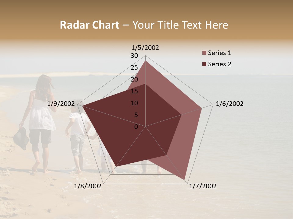 A Family Walking On The Beach Holding Hands PowerPoint Template