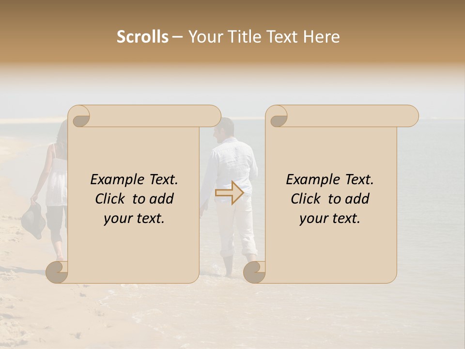 A Family Walking On The Beach Holding Hands PowerPoint Template