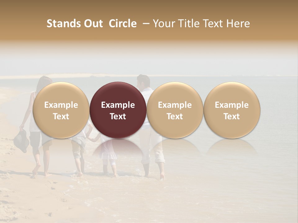 A Family Walking On The Beach Holding Hands PowerPoint Template