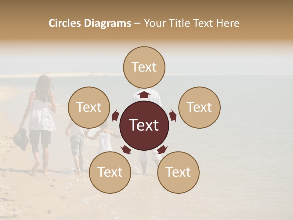 A Family Walking On The Beach Holding Hands PowerPoint Template