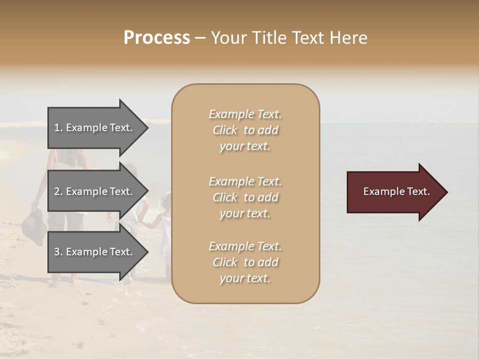 A Family Walking On The Beach Holding Hands PowerPoint Template