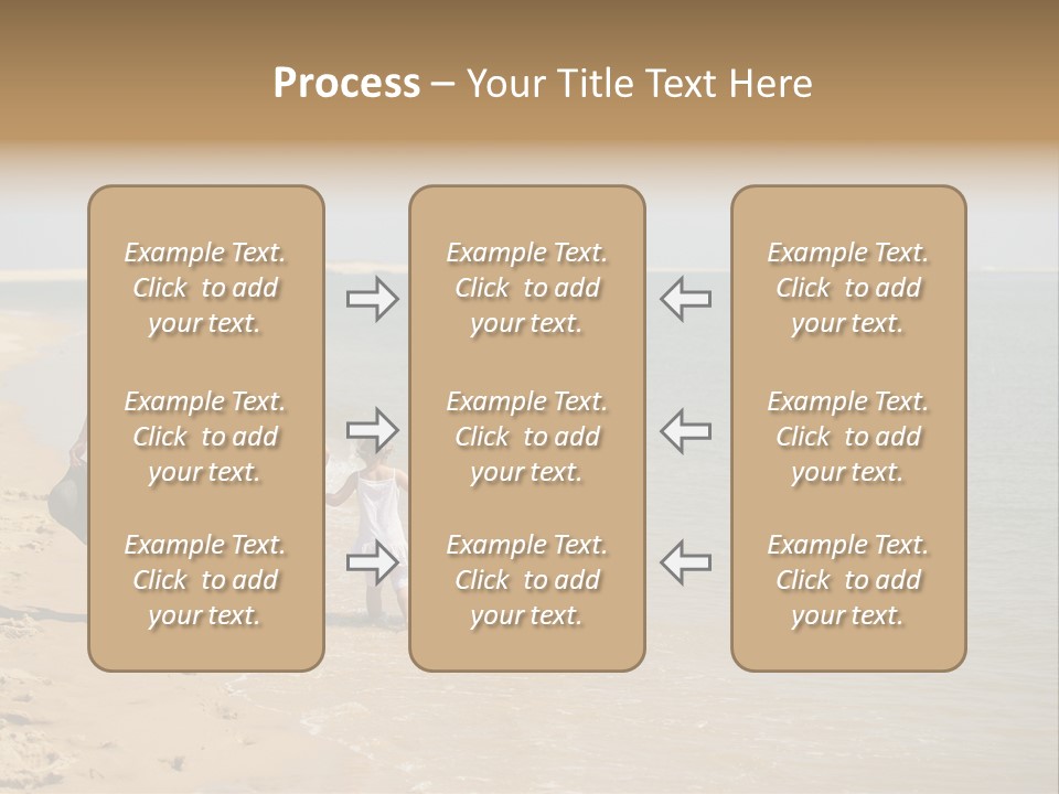 A Family Walking On The Beach Holding Hands PowerPoint Template