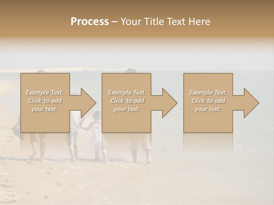 A Family Walking On The Beach Holding Hands PowerPoint Template