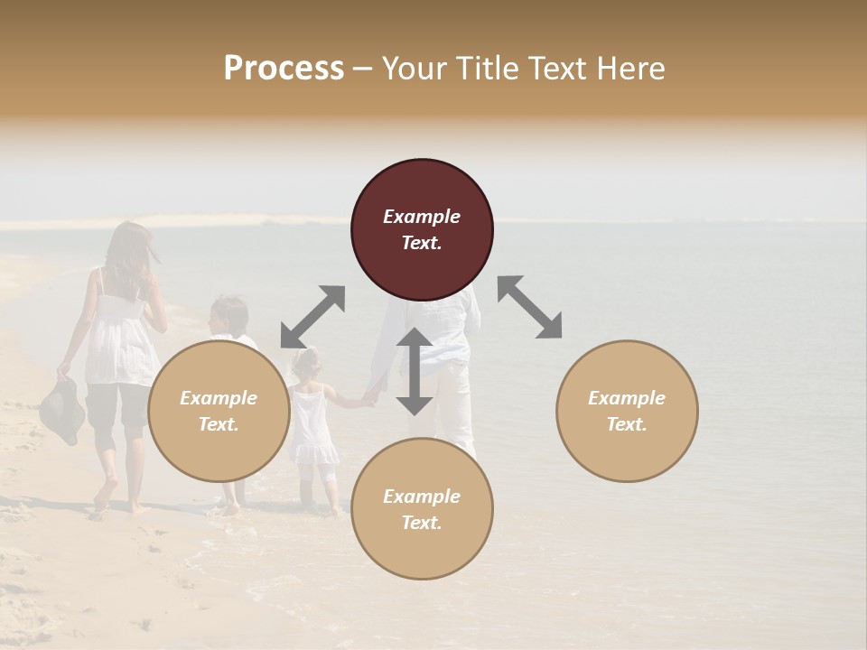 A Family Walking On The Beach Holding Hands PowerPoint Template