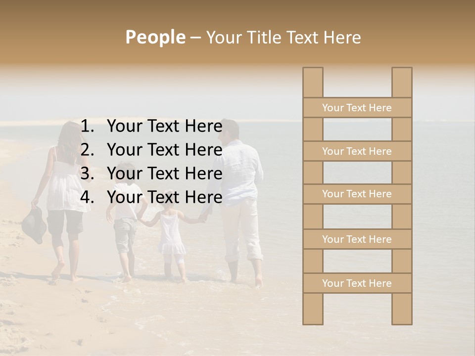 A Family Walking On The Beach Holding Hands PowerPoint Template