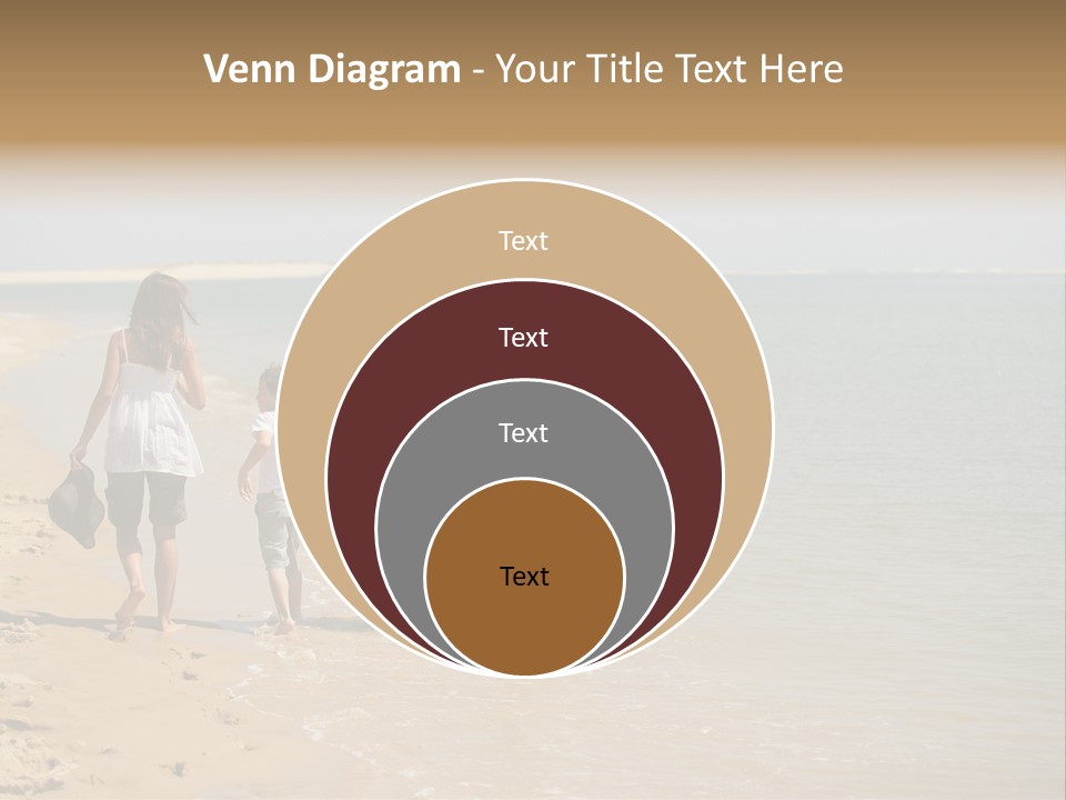 A Family Walking On The Beach Holding Hands PowerPoint Template