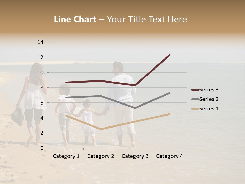 A Family Walking On The Beach Holding Hands PowerPoint Template