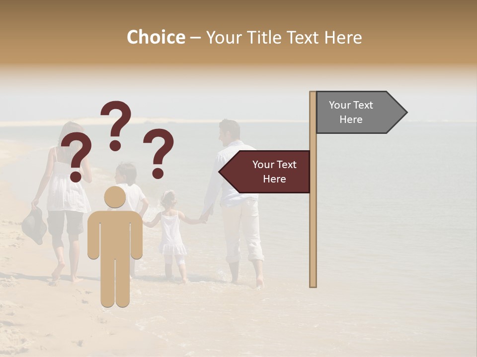 A Family Walking On The Beach Holding Hands PowerPoint Template