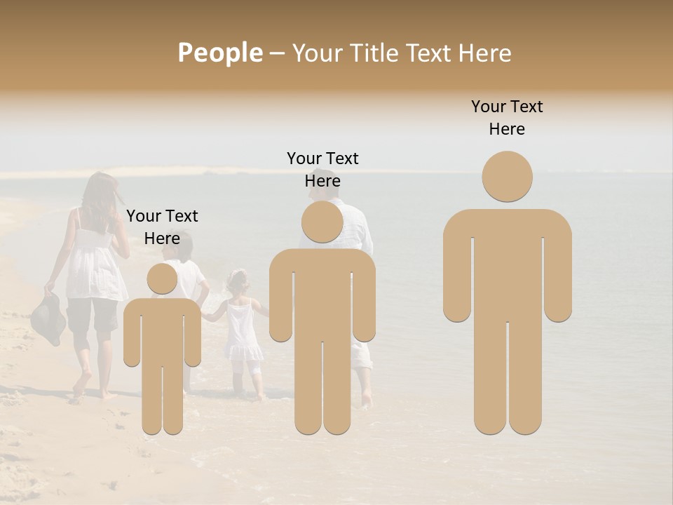 A Family Walking On The Beach Holding Hands PowerPoint Template