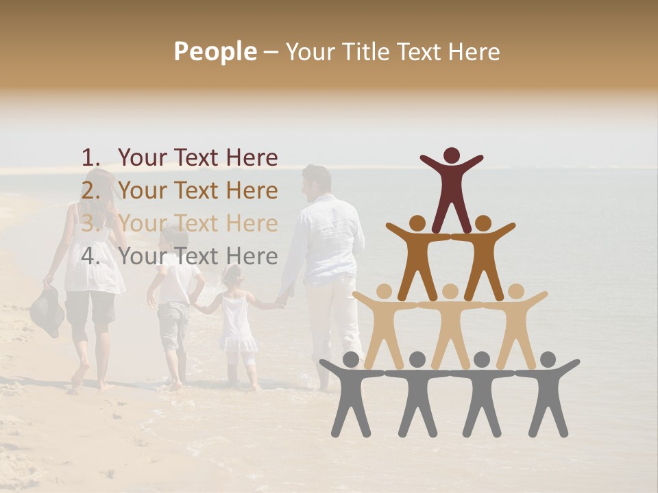 A Family Walking On The Beach Holding Hands PowerPoint Template