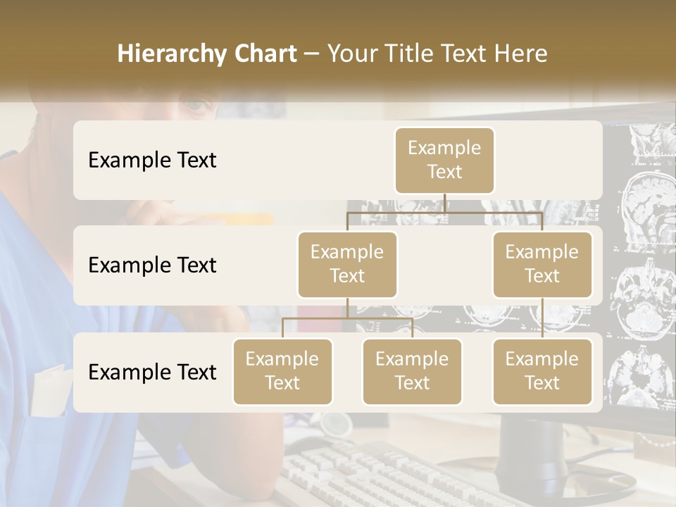 A Man In Scrubs Sitting In Front Of A Computer PowerPoint Template