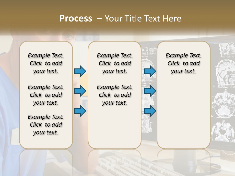 A Man In Scrubs Sitting In Front Of A Computer PowerPoint Template