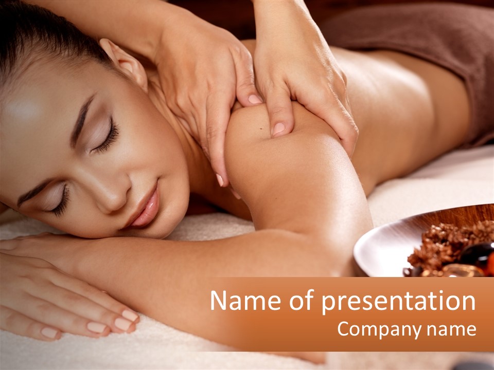 A Woman Getting A Massage At A Spa PowerPoint Template