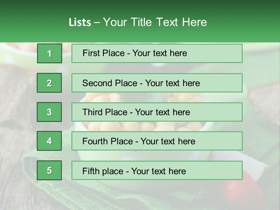 A Green Bowl Filled With Corn On Top Of A Table PowerPoint Template