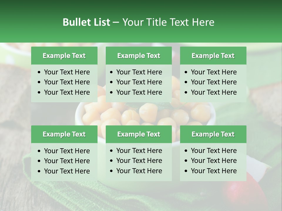 A Green Bowl Filled With Corn On Top Of A Table PowerPoint Template
