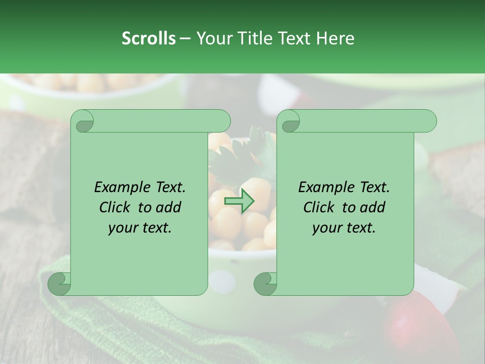 A Green Bowl Filled With Corn On Top Of A Table PowerPoint Template