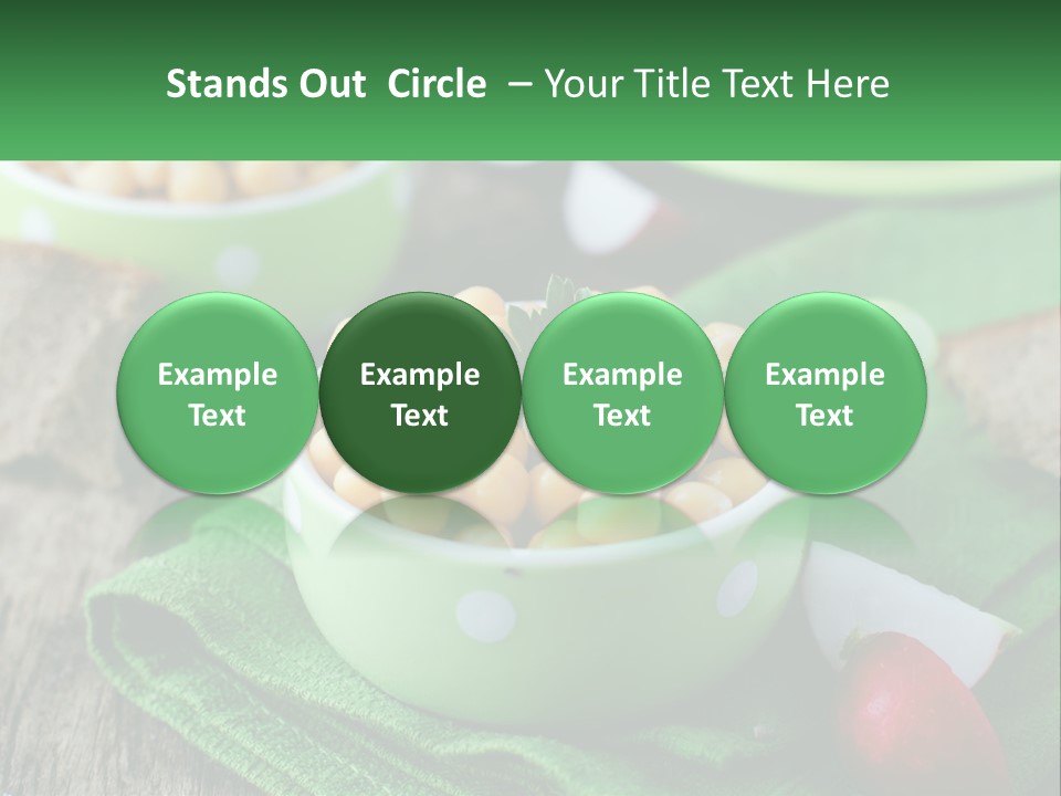 A Green Bowl Filled With Corn On Top Of A Table PowerPoint Template