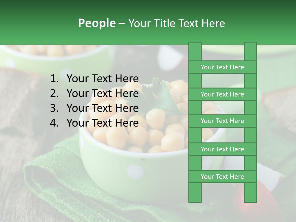 A Green Bowl Filled With Corn On Top Of A Table PowerPoint Template