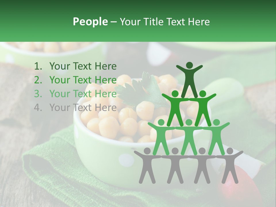 A Green Bowl Filled With Corn On Top Of A Table PowerPoint Template
