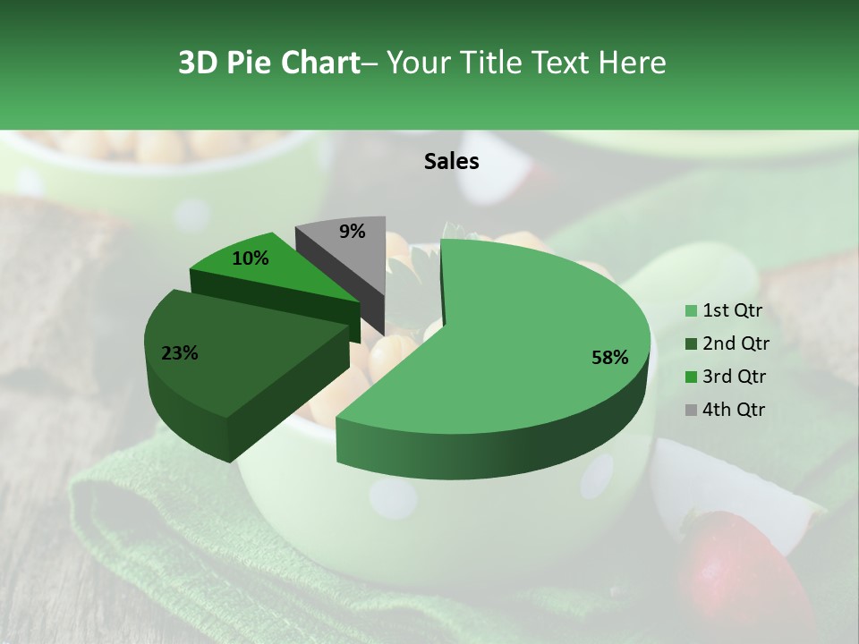A Green Bowl Filled With Corn On Top Of A Table PowerPoint Template