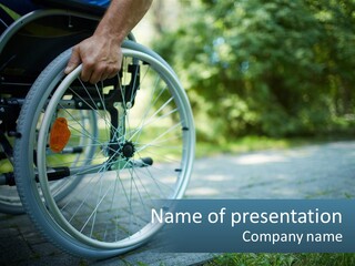 A Person In A Wheel Chair On A Path PowerPoint Template