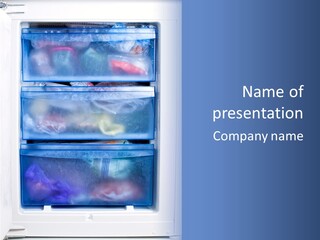 A Refrigerator With Three Bins Of Food Inside Of It PowerPoint Template