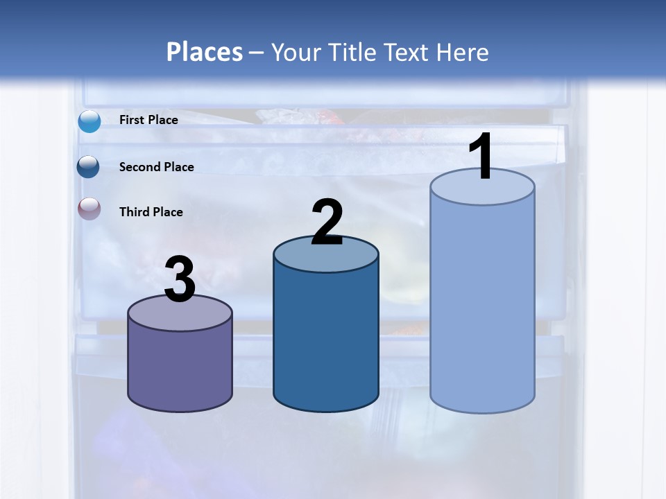 A Refrigerator With Three Bins Of Food Inside Of It PowerPoint Template