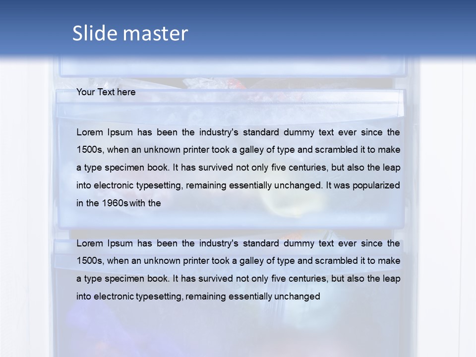 A Refrigerator With Three Bins Of Food Inside Of It PowerPoint Template