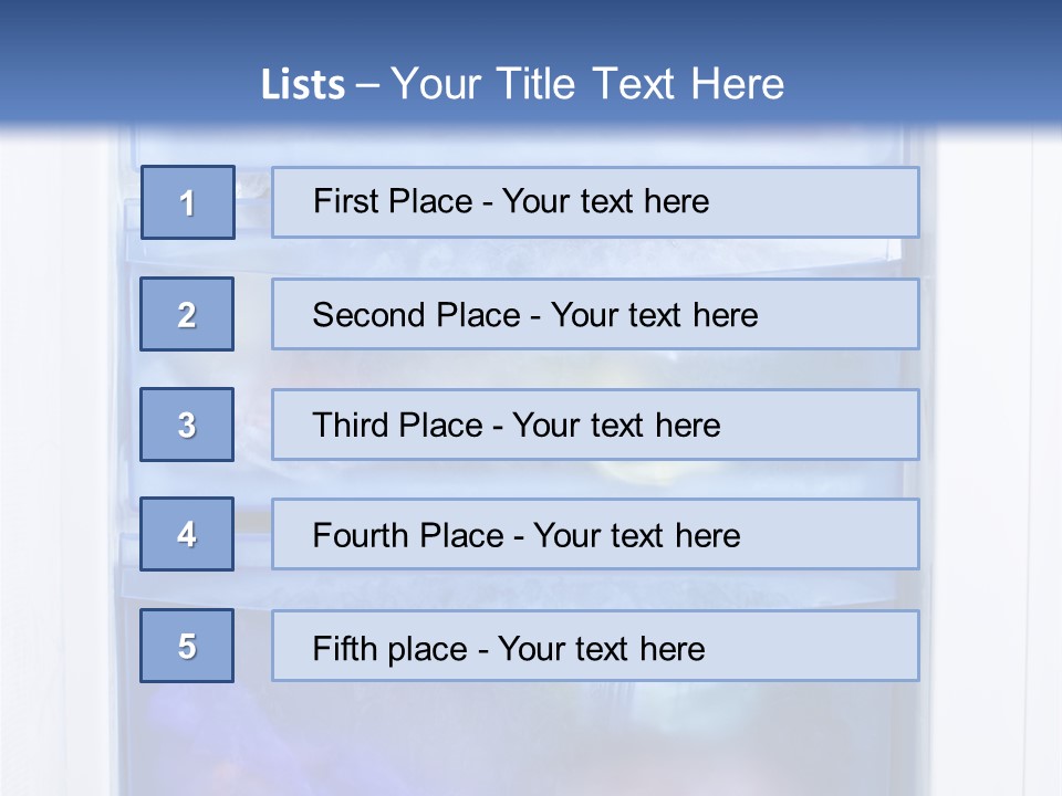 A Refrigerator With Three Bins Of Food Inside Of It PowerPoint Template