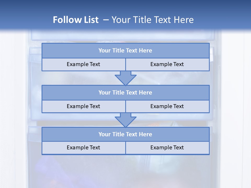 A Refrigerator With Three Bins Of Food Inside Of It PowerPoint Template