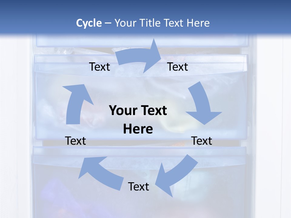 A Refrigerator With Three Bins Of Food Inside Of It PowerPoint Template