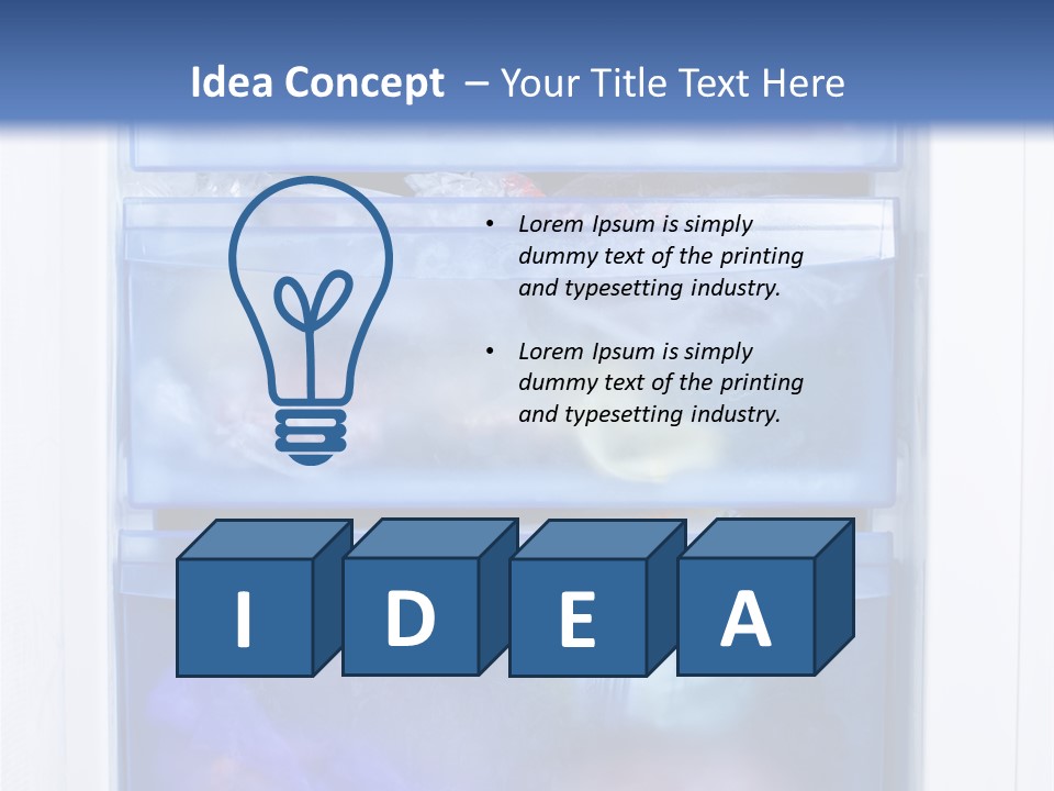 A Refrigerator With Three Bins Of Food Inside Of It PowerPoint Template