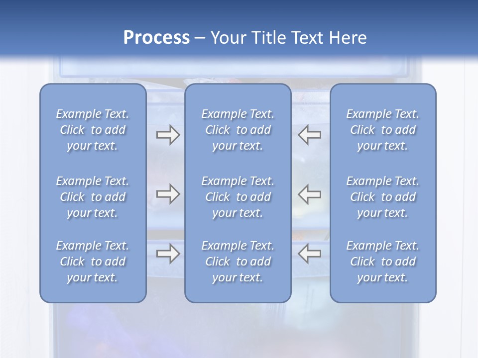 A Refrigerator With Three Bins Of Food Inside Of It PowerPoint Template
