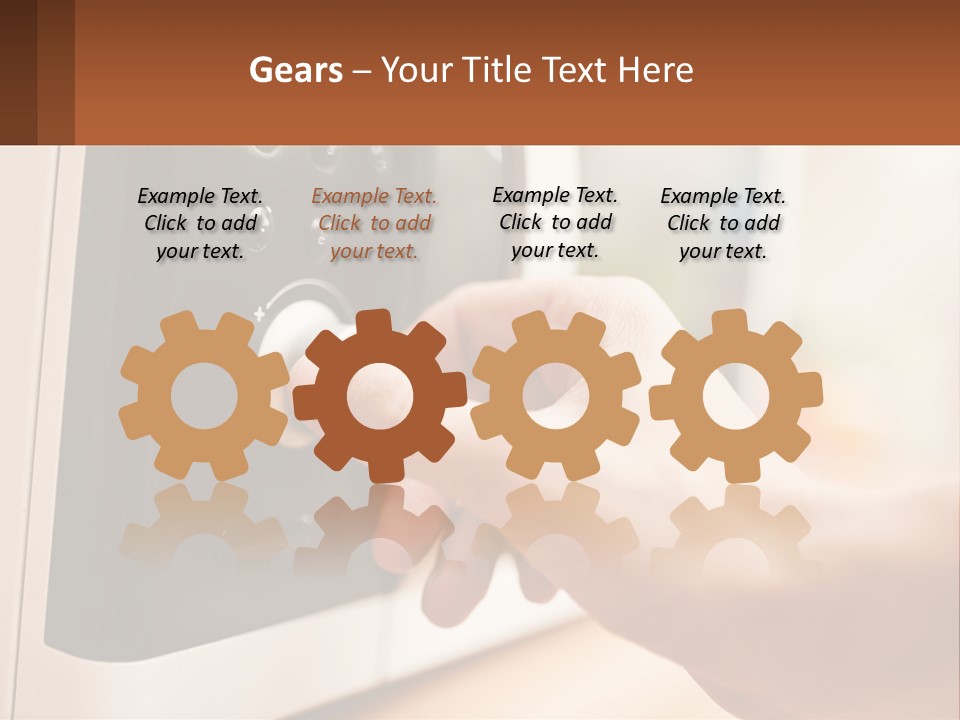 A Person Pressing A Button On A Microwave PowerPoint Template