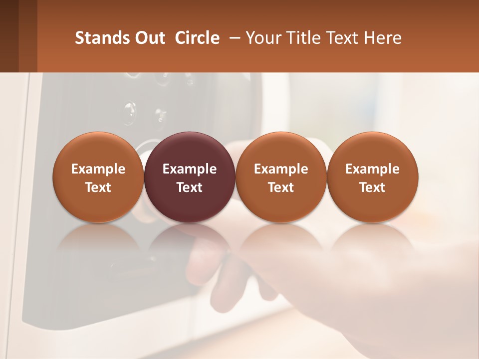 A Person Pressing A Button On A Microwave PowerPoint Template