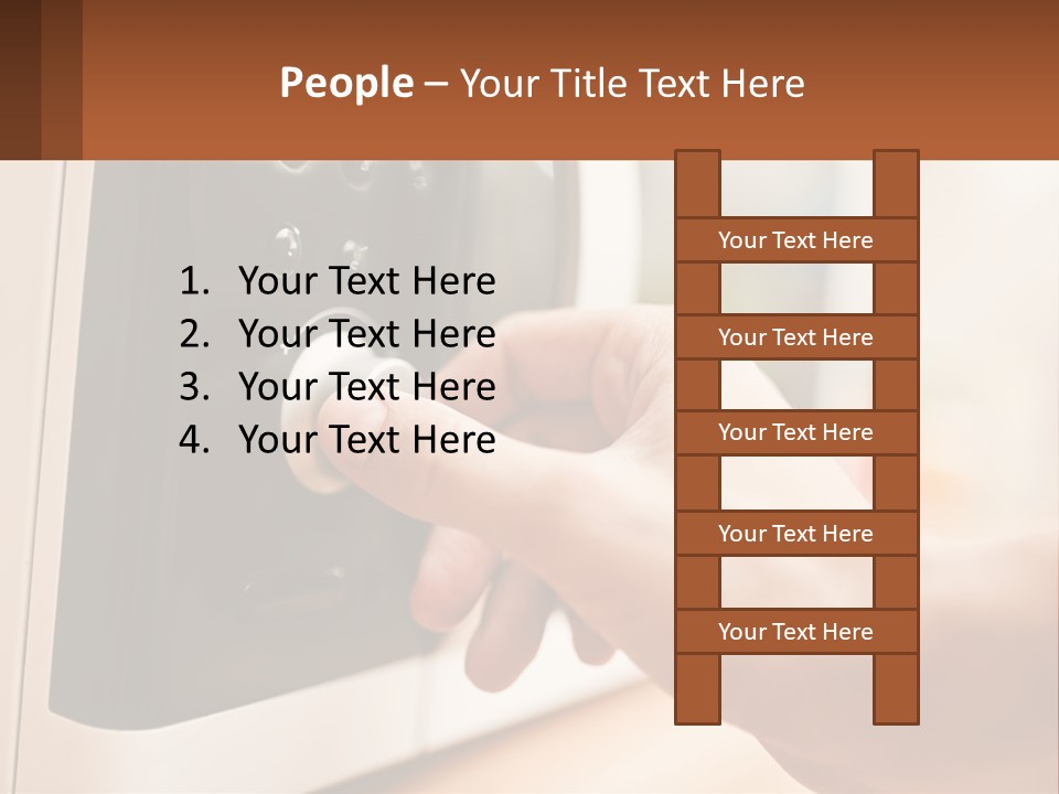 A Person Pressing A Button On A Microwave PowerPoint Template