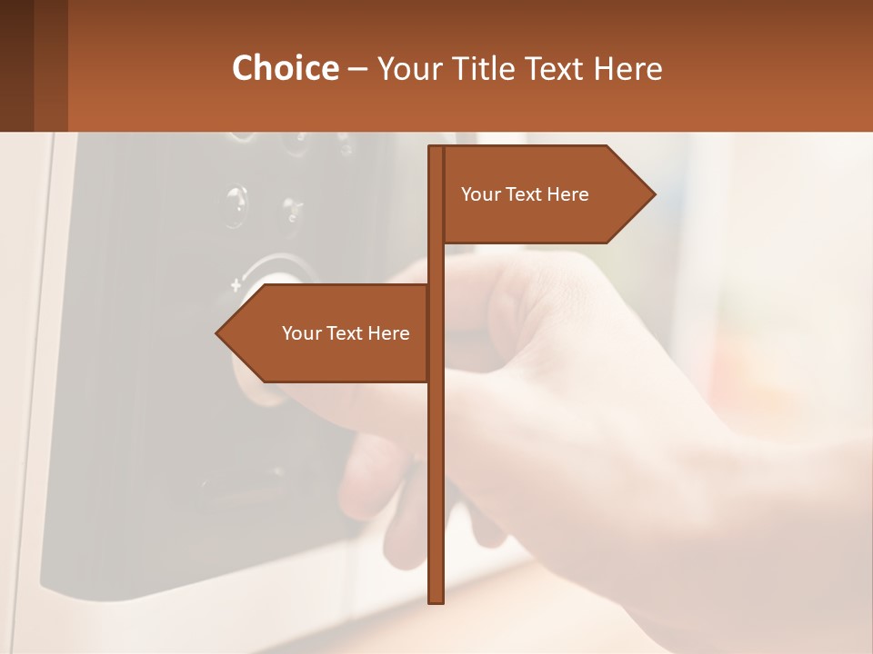 A Person Pressing A Button On A Microwave PowerPoint Template