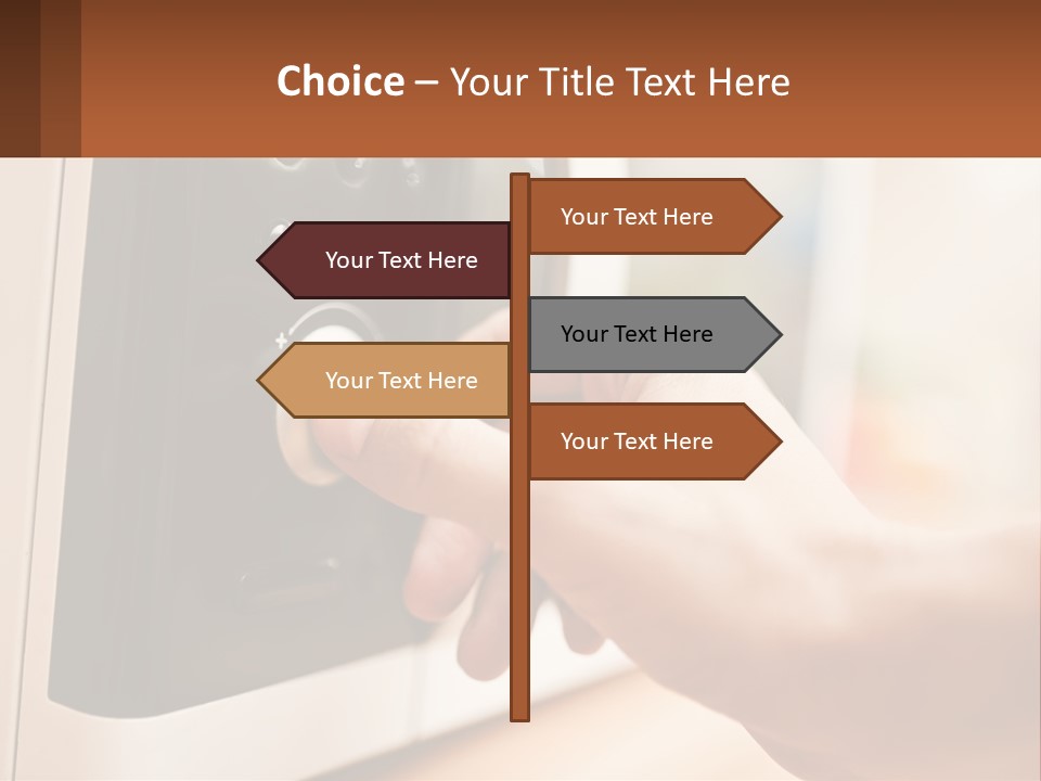 A Person Pressing A Button On A Microwave PowerPoint Template