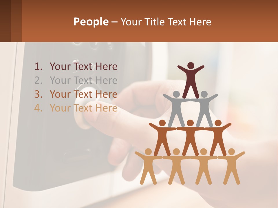 A Person Pressing A Button On A Microwave PowerPoint Template