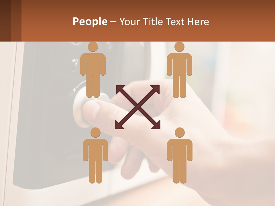 A Person Pressing A Button On A Microwave PowerPoint Template