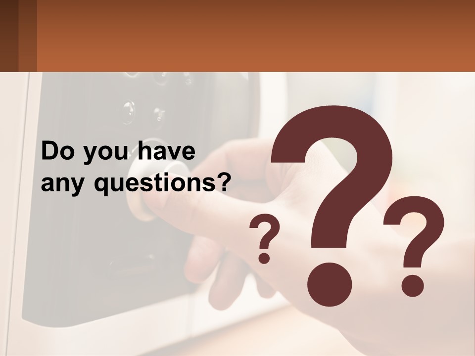 A Person Pressing A Button On A Microwave PowerPoint Template