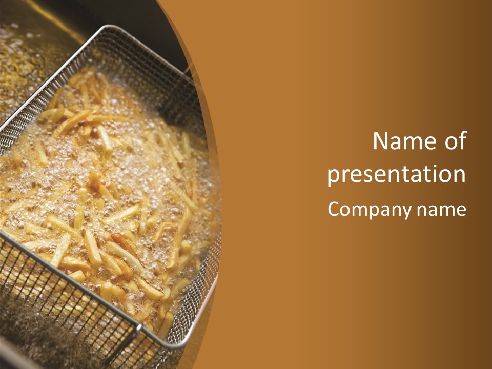 A Frying Pan Filled With Food On Top Of A Stove PowerPoint Template