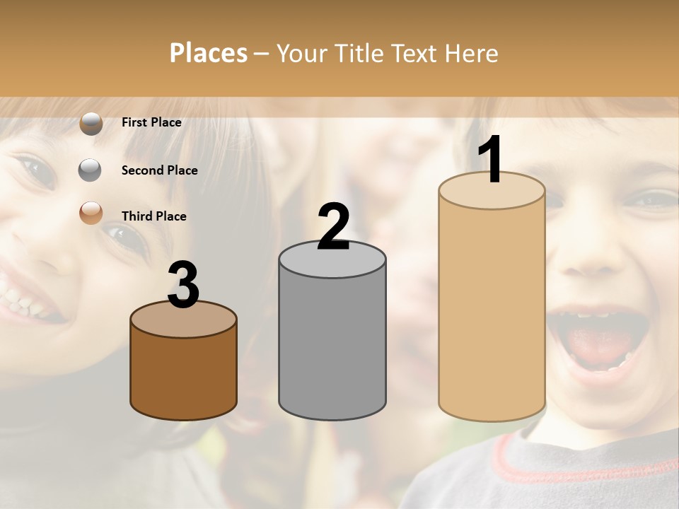 A Group Of Children Are Smiling For The Camera PowerPoint Template