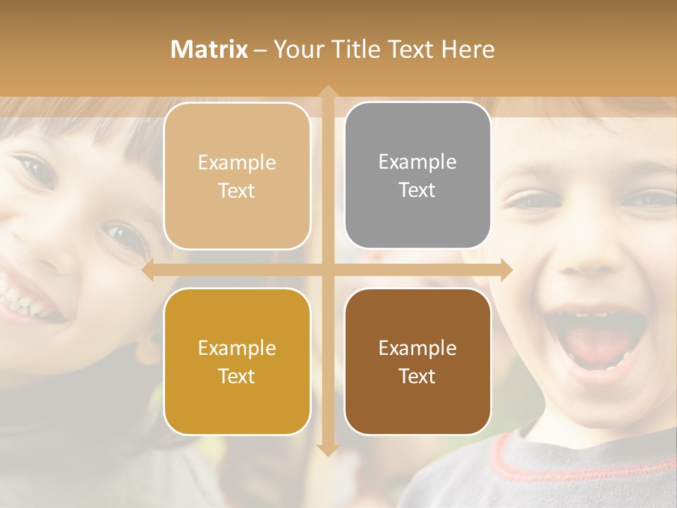 A Group Of Children Are Smiling For The Camera PowerPoint Template