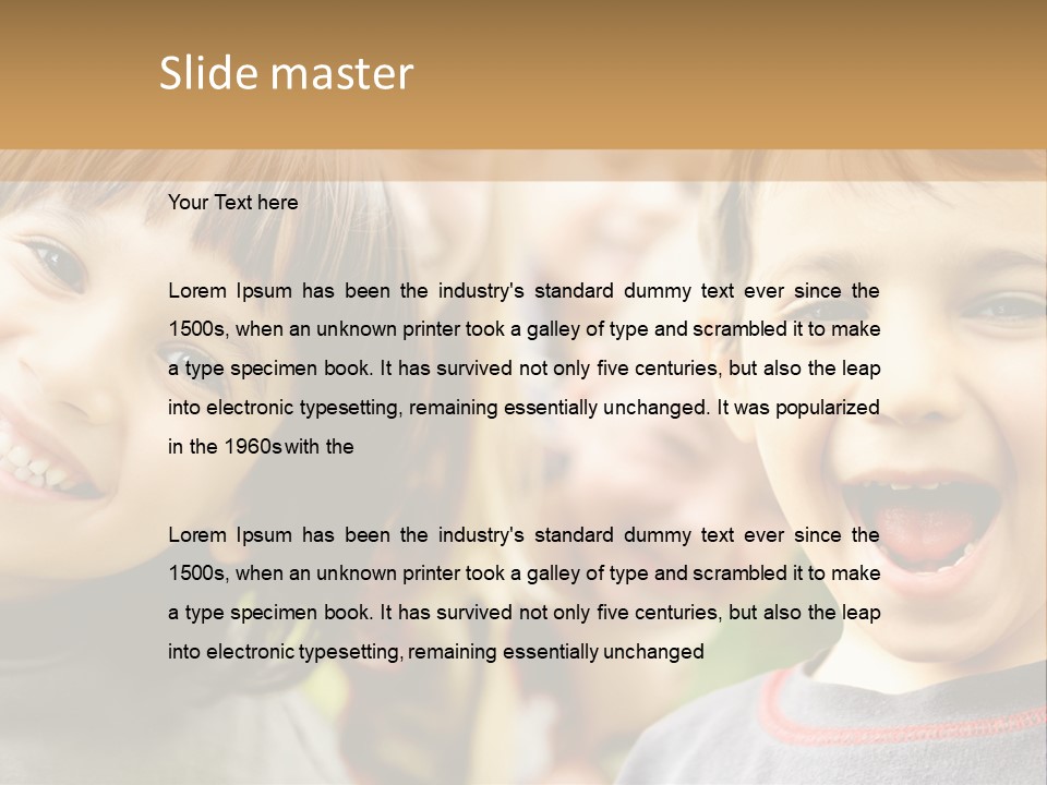 A Group Of Children Are Smiling For The Camera PowerPoint Template